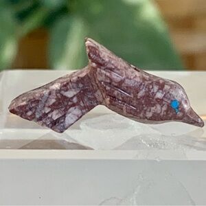 Zuni Carved Bird Fetish Bead Drilled Stone Native American Animal Carving VTG 1"